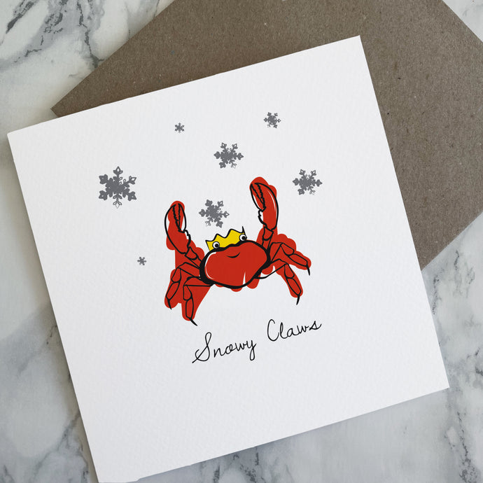 Snowy Claws Crab Christmas Greeting Card - The St. Ives Co.