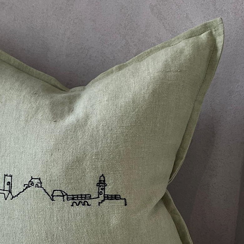 Olive St. Ives Skyline Linen Cushion