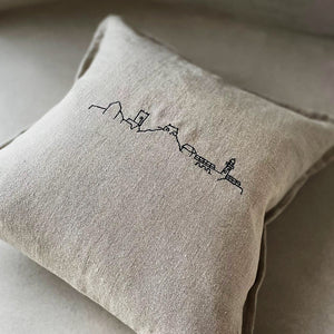 Oatmeal St. Ives Skyline Linen Cushion