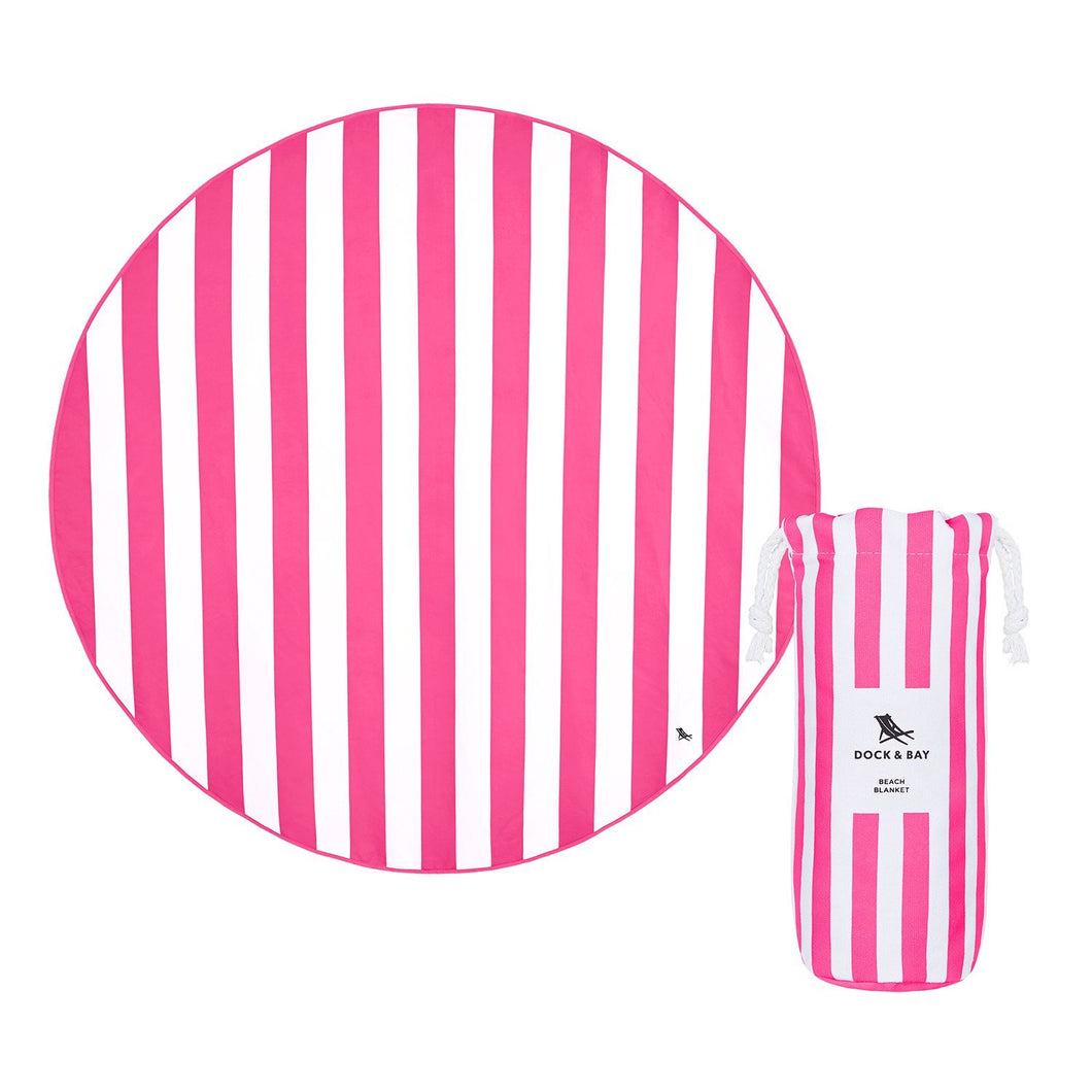 Round Pink Dock & Bay Quick Dry Beach Blanket - The St. Ives Co. Cornwall Cornish Souvenir Holiday beach Dry Sea Ocean Shower Bath Surf 