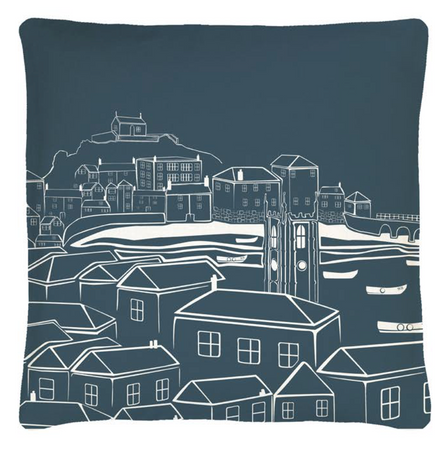 Teal St. Ives View Cushion Cover