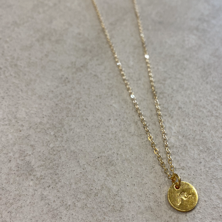 Gold Wave Charm Necklace